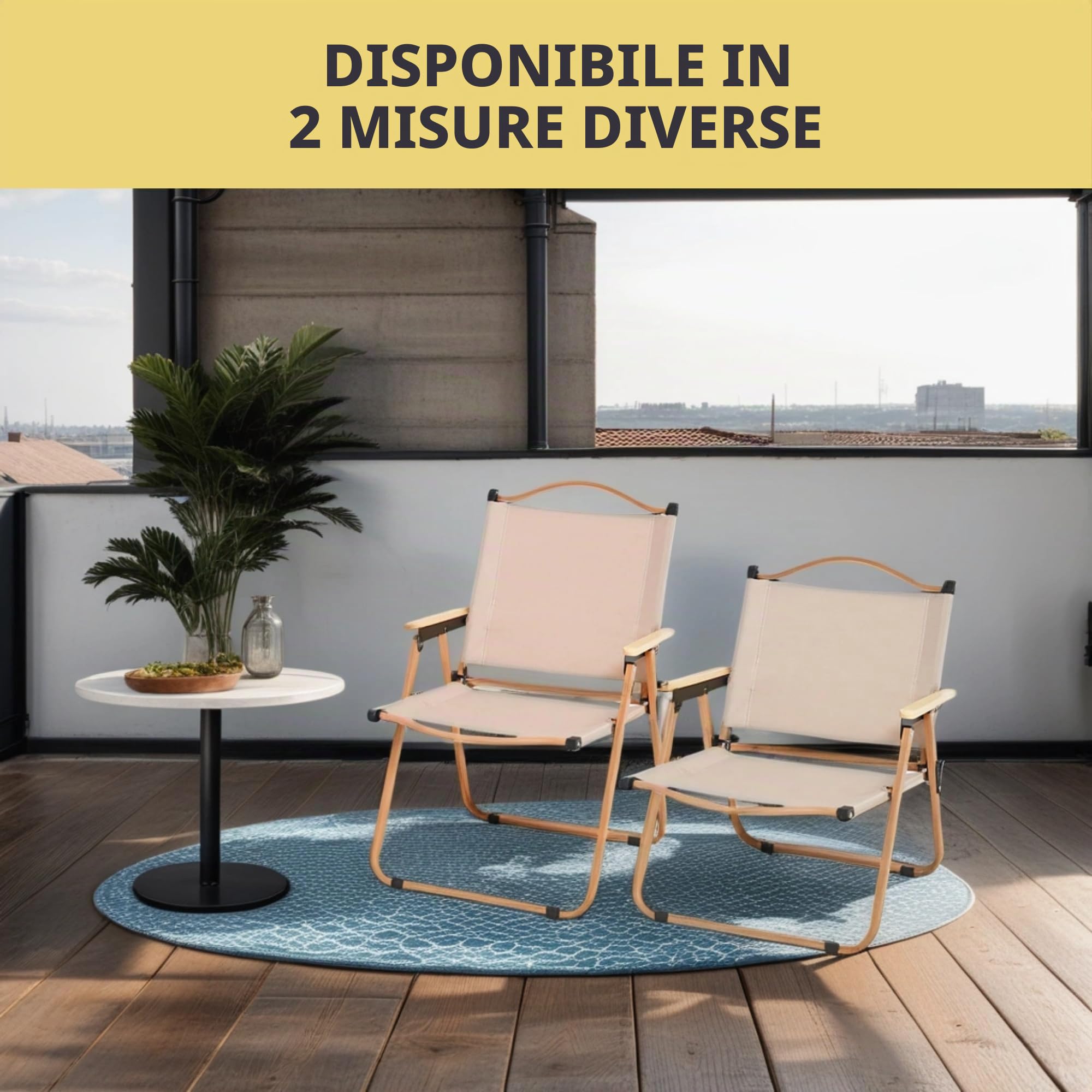 MAGIC SELECT Sedia da campeggio pieghevole. Sedia da campeggio in alluminio. Sedia da picnic in metallo. Sedia da spiaggia, glamping, giardino, barbecue, viaggio, escursionismo, fiume.(75x45x47cm)