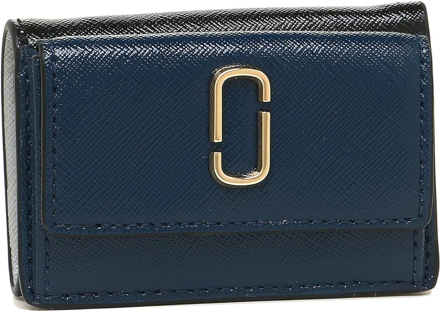 【MARC JACOBS スナップショット　二つ折り財布 ブルー 】 MARC JACOBS スナップショット 二つ折り財布 ブルー 】 Amazon