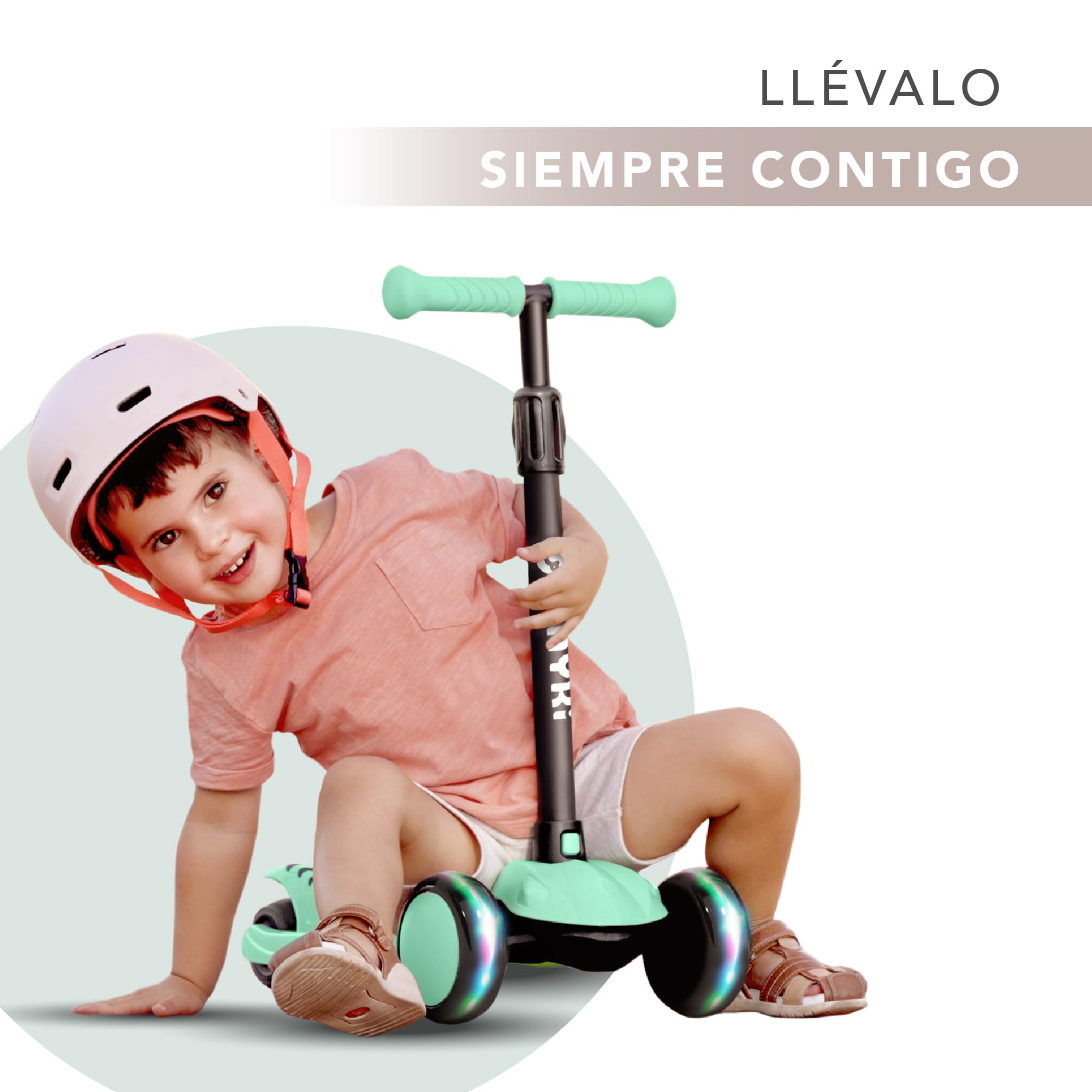 TINYKI Patinete Niño 2 Años a 6 - Altura Ajustable con Ruedas Luces LED - Scooter Niño 3 Ruedas - Patineta Infantil para Niños y Niñas Jugar