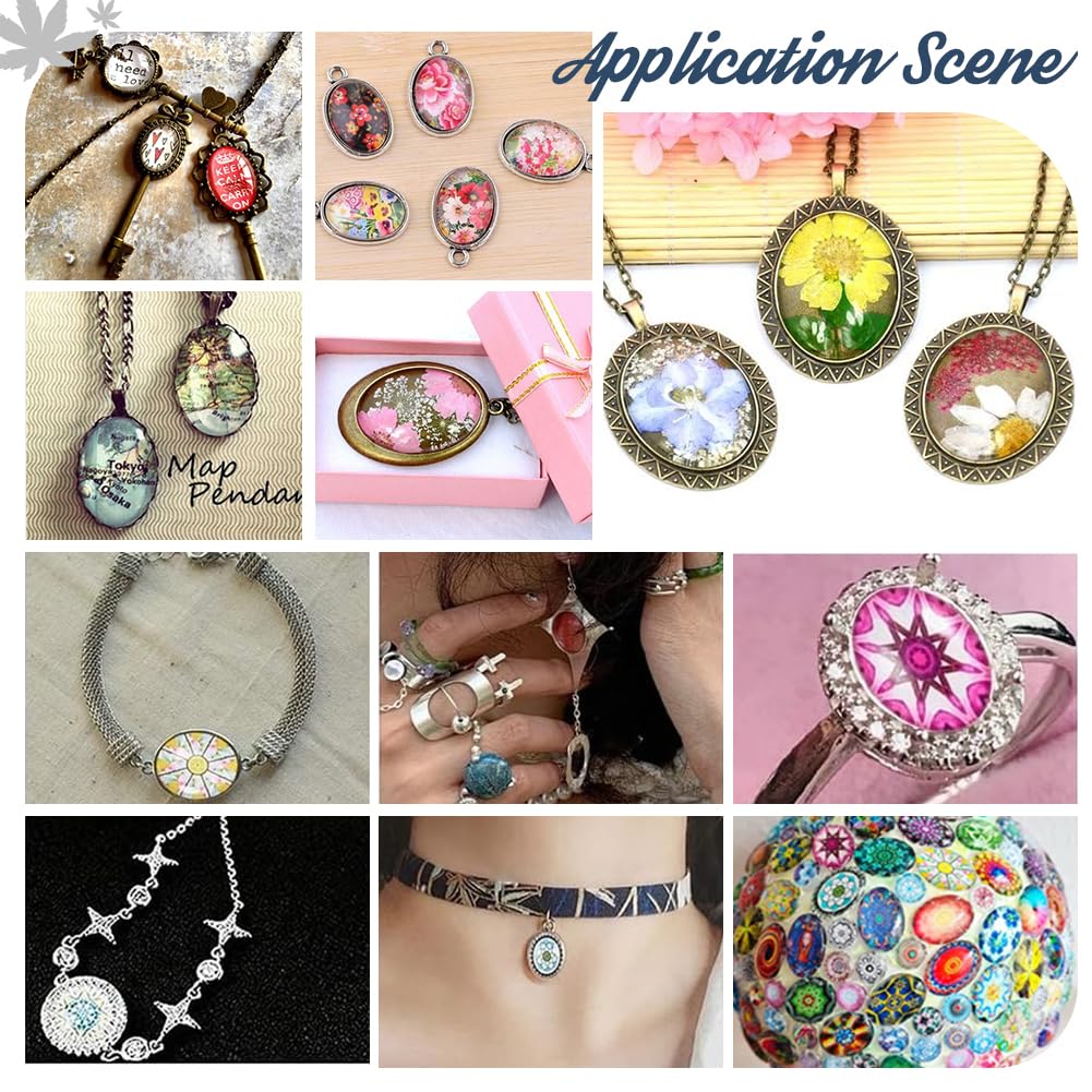 PH PandaHall 40pcs Oval Glass Cabochons 25x18mm Togo