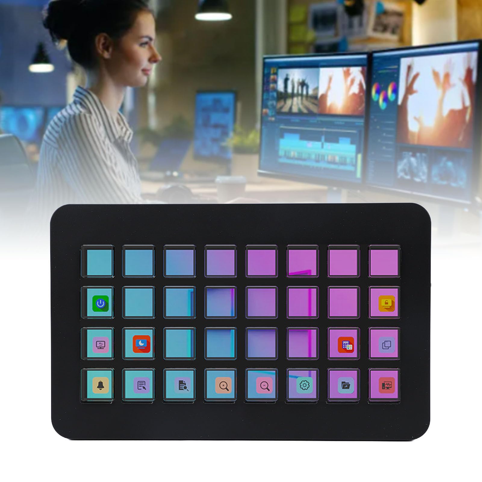 banapoy Kontroler Strumieniowy, 32 Klawisze Makr Kontroler Studyjny Stream Control Deck, Programowalna Klawiatura Sterująca Strumieniowaniem, do Transmisji na żywo z Komputera PC (2)