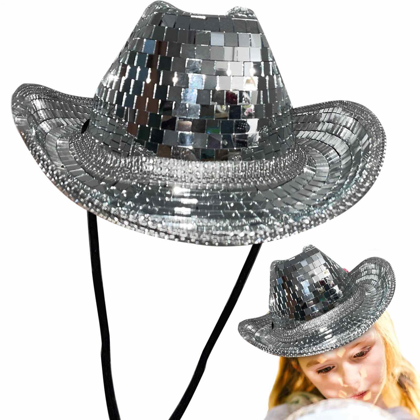 Generisch Cappello da discoteca, con specchi e paillettes, brillante