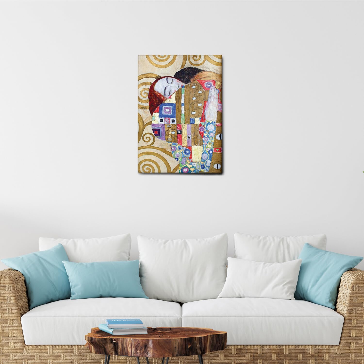 Gustav Klimt Gemälde „Chor Und Umarmung Des Himmels“ Auf Acrylglas – 140x60 Cm, Fertig Zum Aufhängen, Moderner Wandschmuck