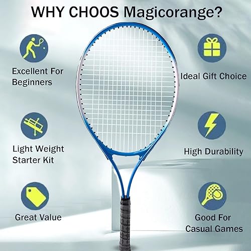 Miniatura 5 de Magicorange Raquetas de tenis para adultos, 2 jugadores, juego de raquetas de tenis recreativas para principiantes y profesionales con 4 pelotas de