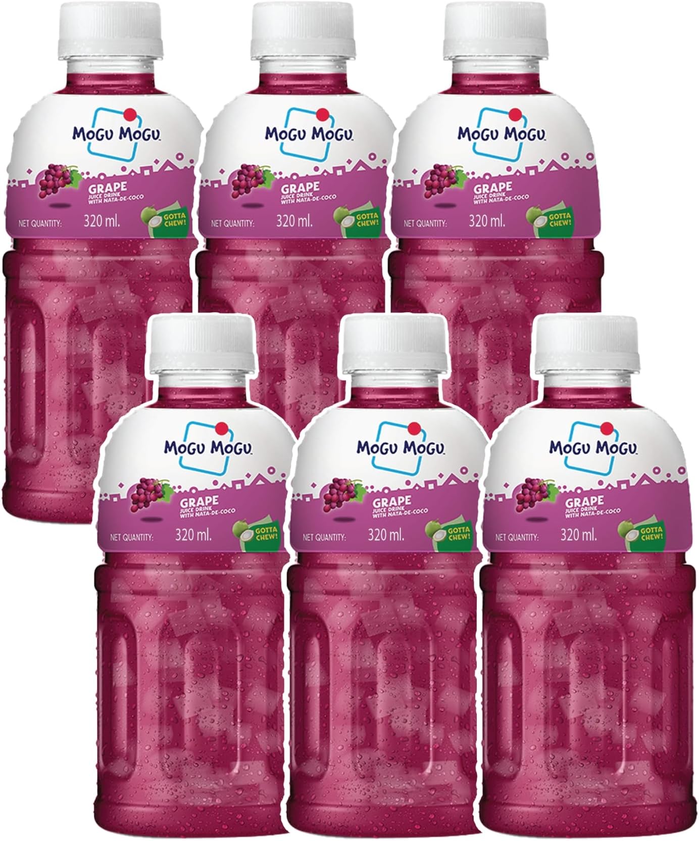 - Grape Juice Drink with Nata de Coco Jelly 320ml (Pack of 6)| Refreshing Tropical Thai-Made Sip & Chew Beverage