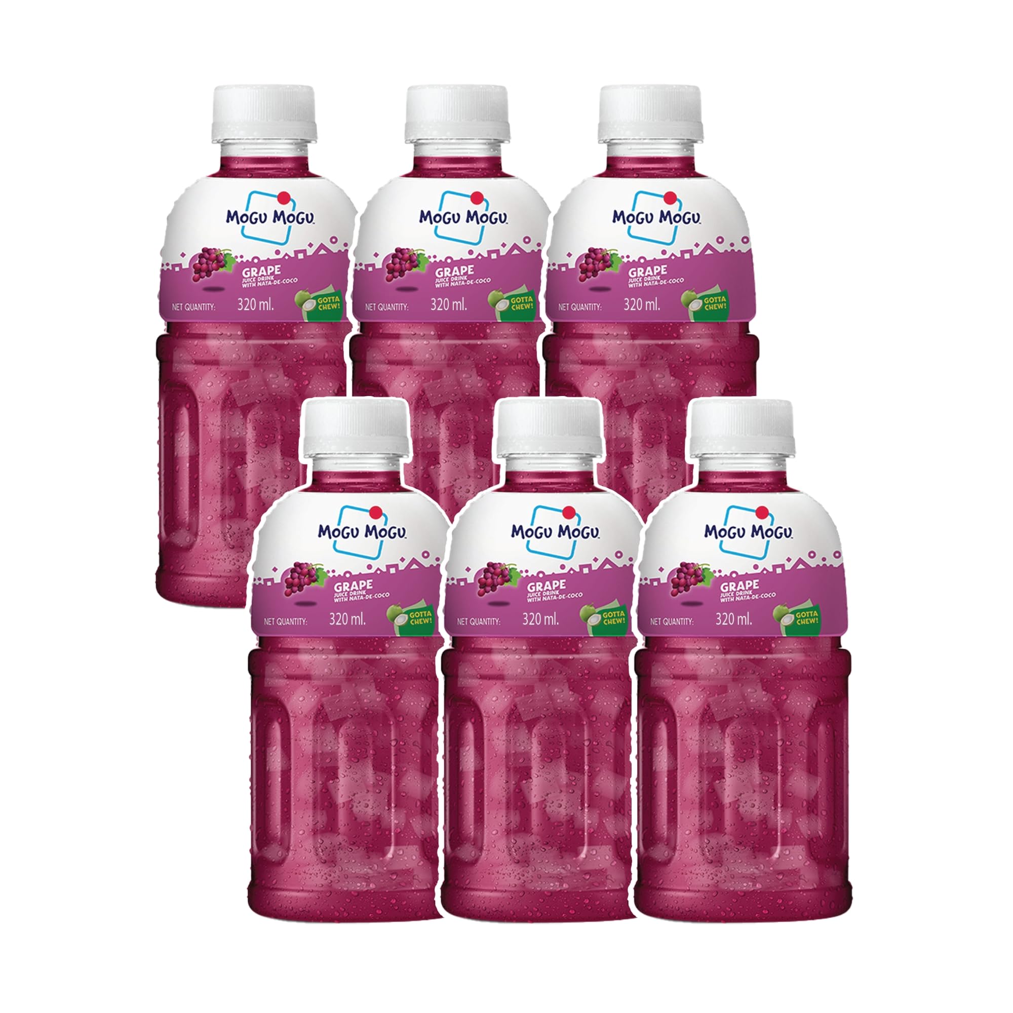 Mogu Mogu Grape Juice Drink with Nata de Coco Jelly 320ml (Pack of 6)| Refreshing Tropical Thai-Made Sip & Chew Beverage-image-39