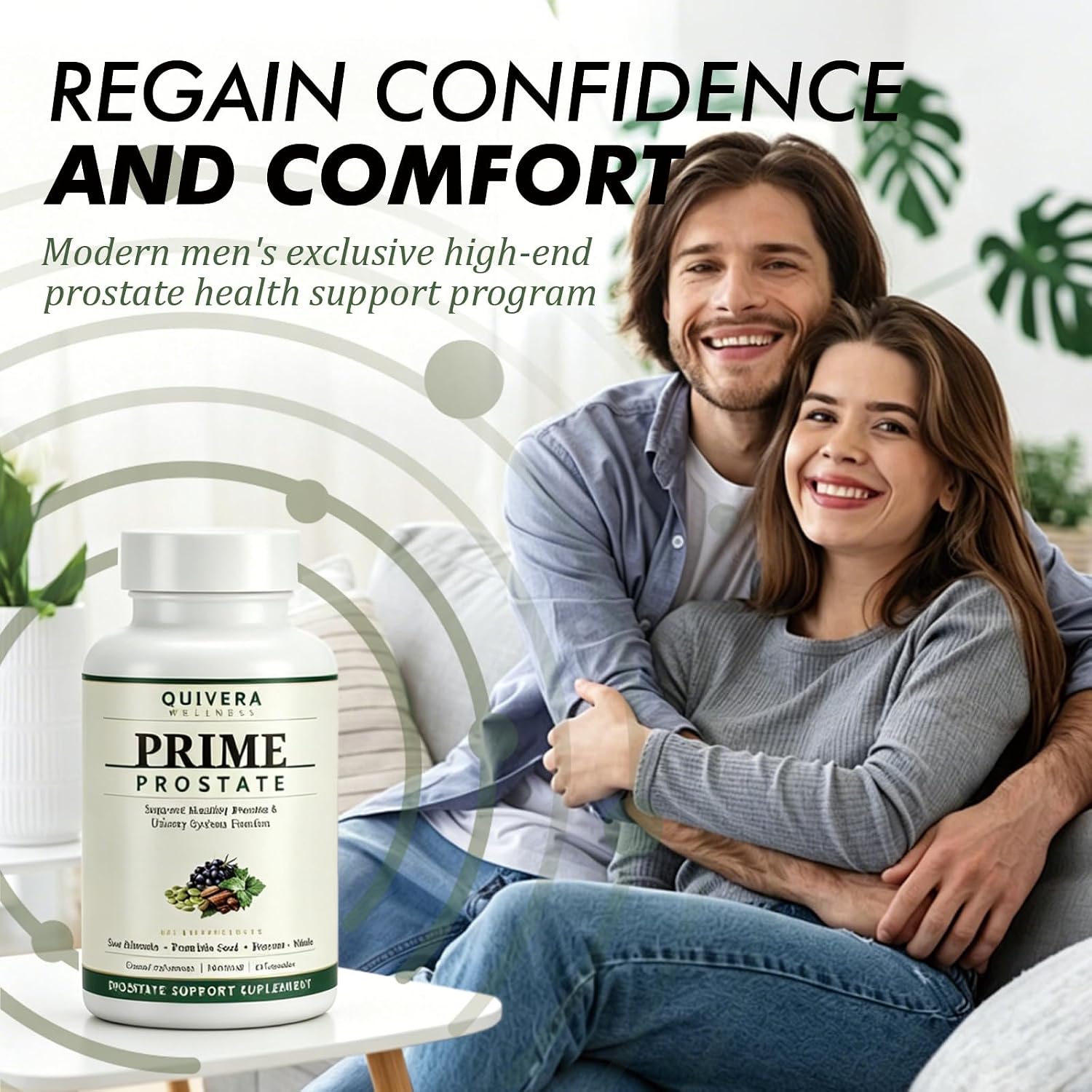 Rrime Prostate Quivera Wellness Support Supplement for Men - Prostate and Bladder Support Capsules with Saw Palmetto, Pumpkin Seed, Pygeum & Nettle, Urinary System Function, Non-GMO, 60 Capsules