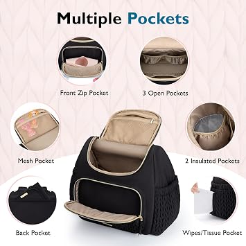 mommore Diaper Bag Backpack, Stylish Mini Baby Bag with Changing Pad