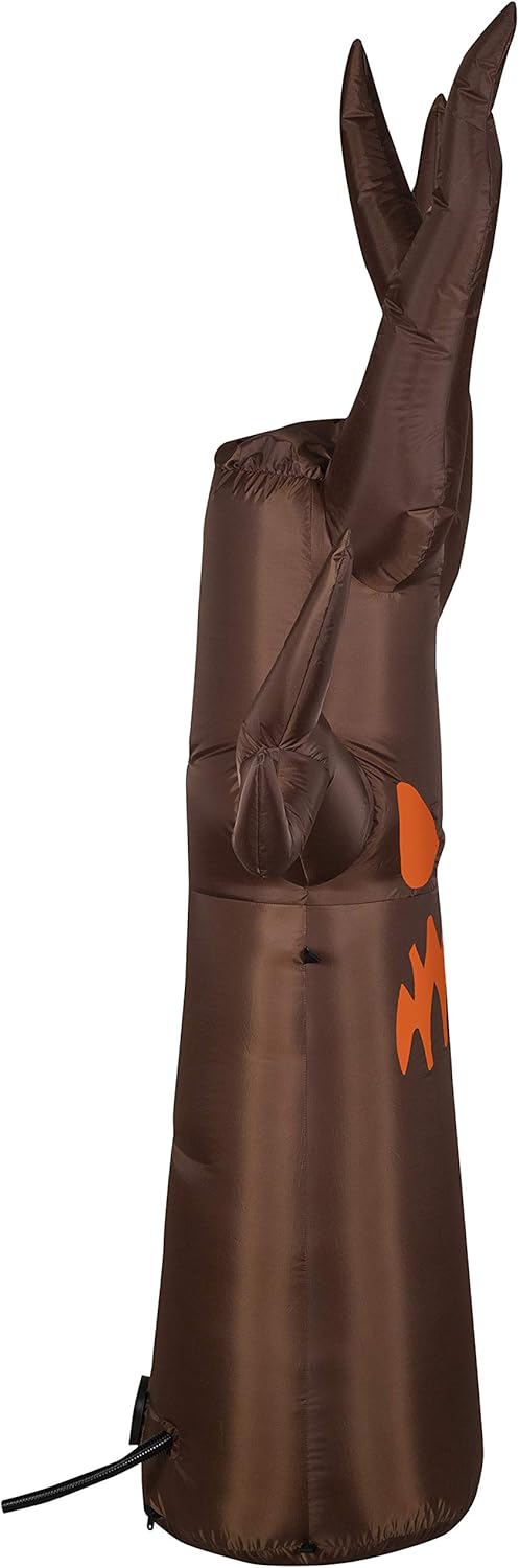 Another side view of the Gemmy Haunted Tree Inflatable, showing the fog hose connection point