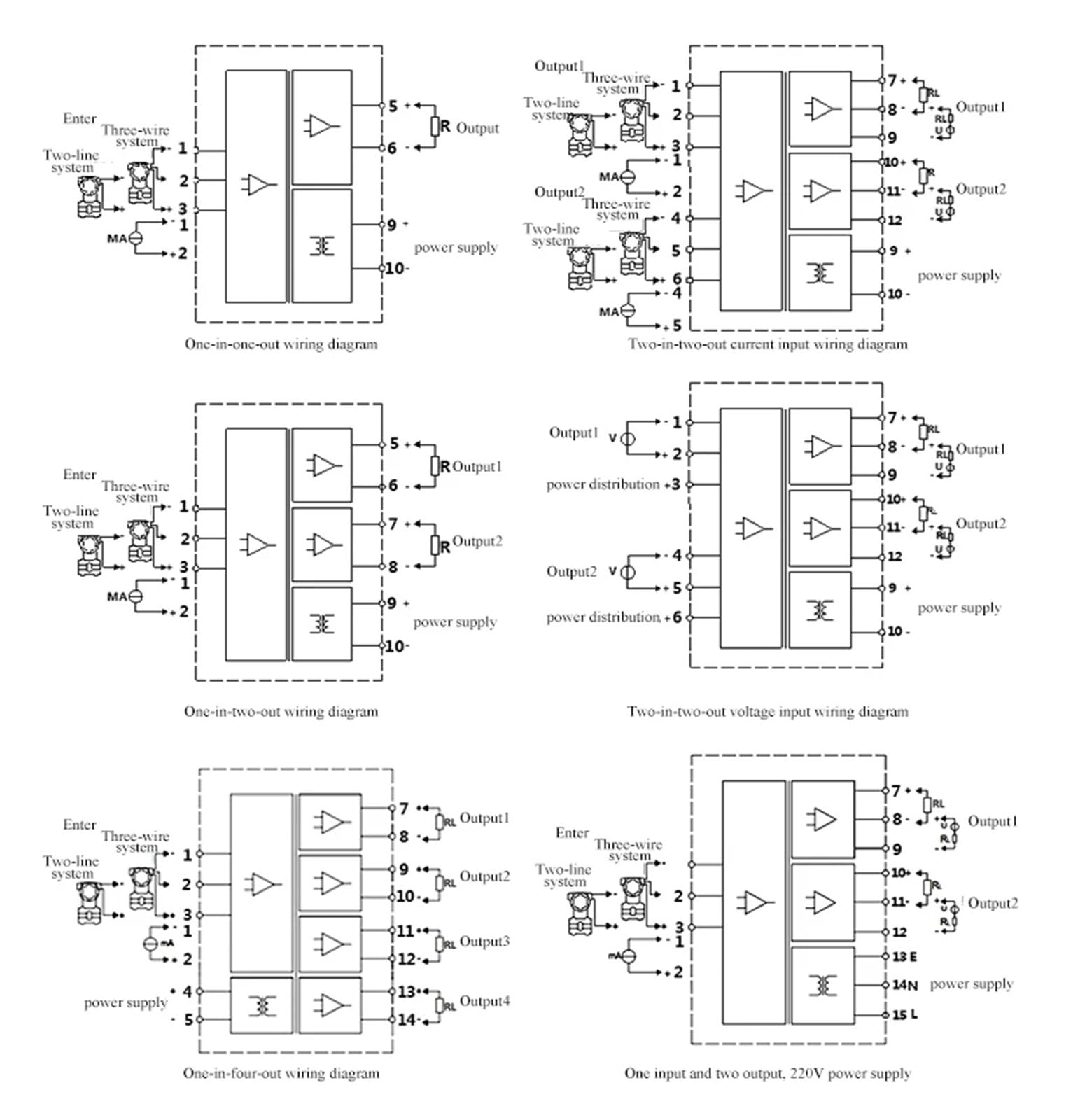 Convertitore di Isolamento del Segnale Attivo passivo analogico CC 4-20mA 0-10V Alimentatore 220V(0-10V in_220V_0-10V)