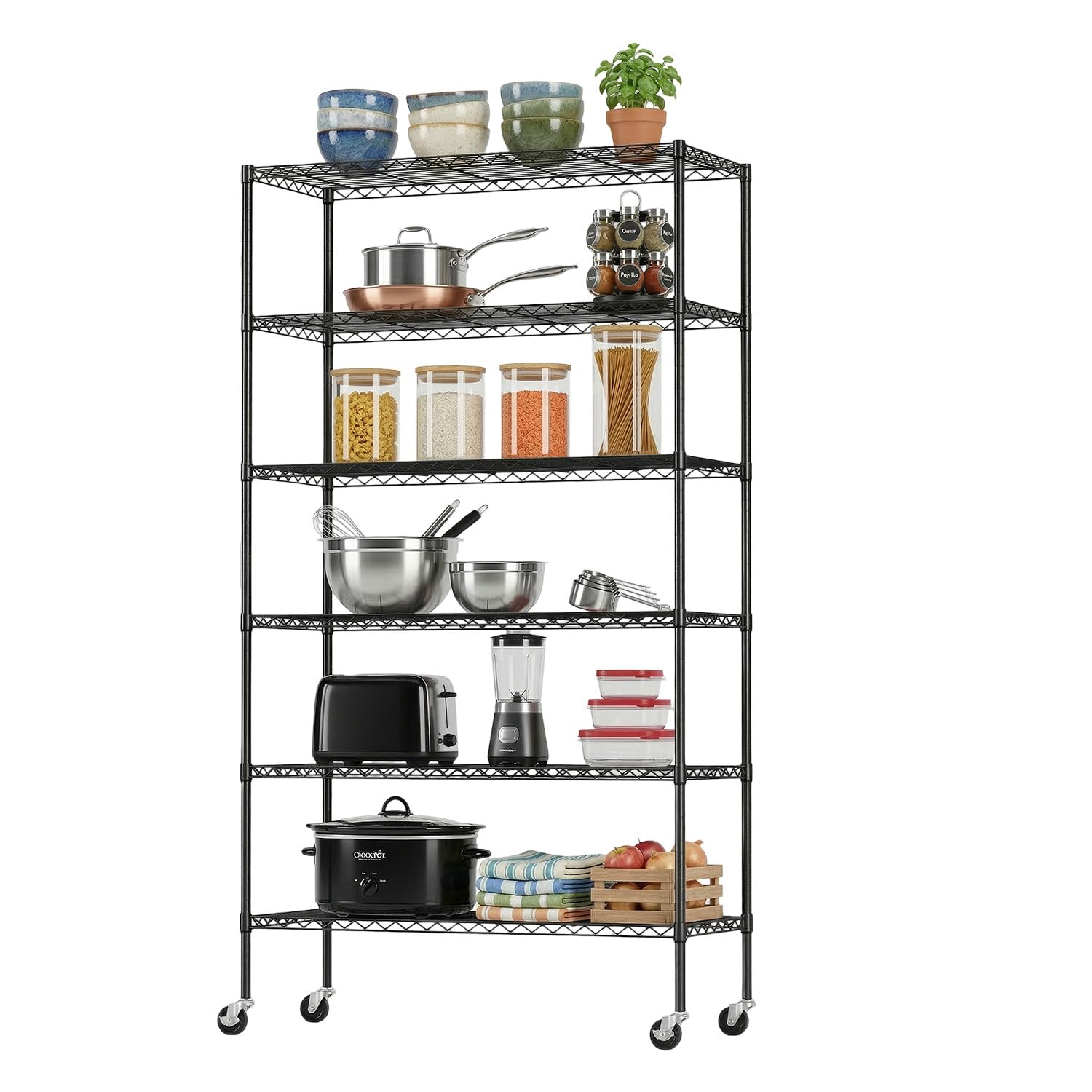 Amazon.com: Storage Shelves 2100Lbs Capacity, 6-Shelf on Casters