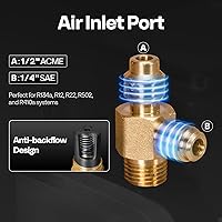 Vista 4 de VIVOHOME Kit de bomba de vacío de aire de paleta giratoria de una etapa de 3.5 CFM y medidor de colector de CA y báscula de peso de carga