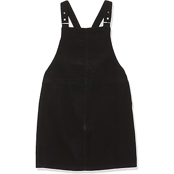 new look black dungaree dress