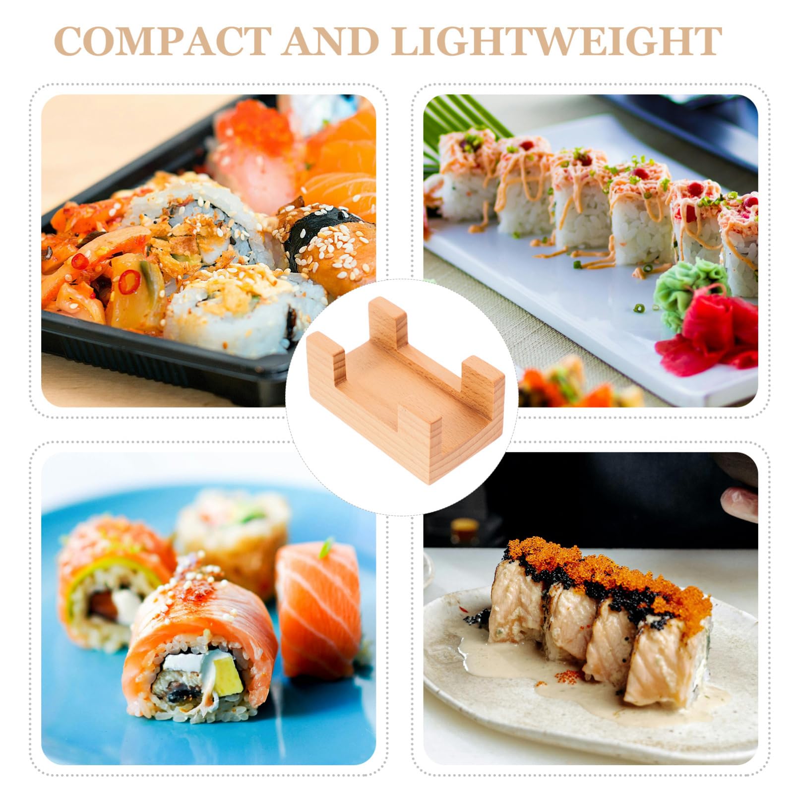 Zerodeko 5 Pièces Support à Sushi Présentoir Réutilisable pour Sushi et Sashimi Design Élégant avec Fentes pour pour Restaurants et Dîners Pratique pour Amis