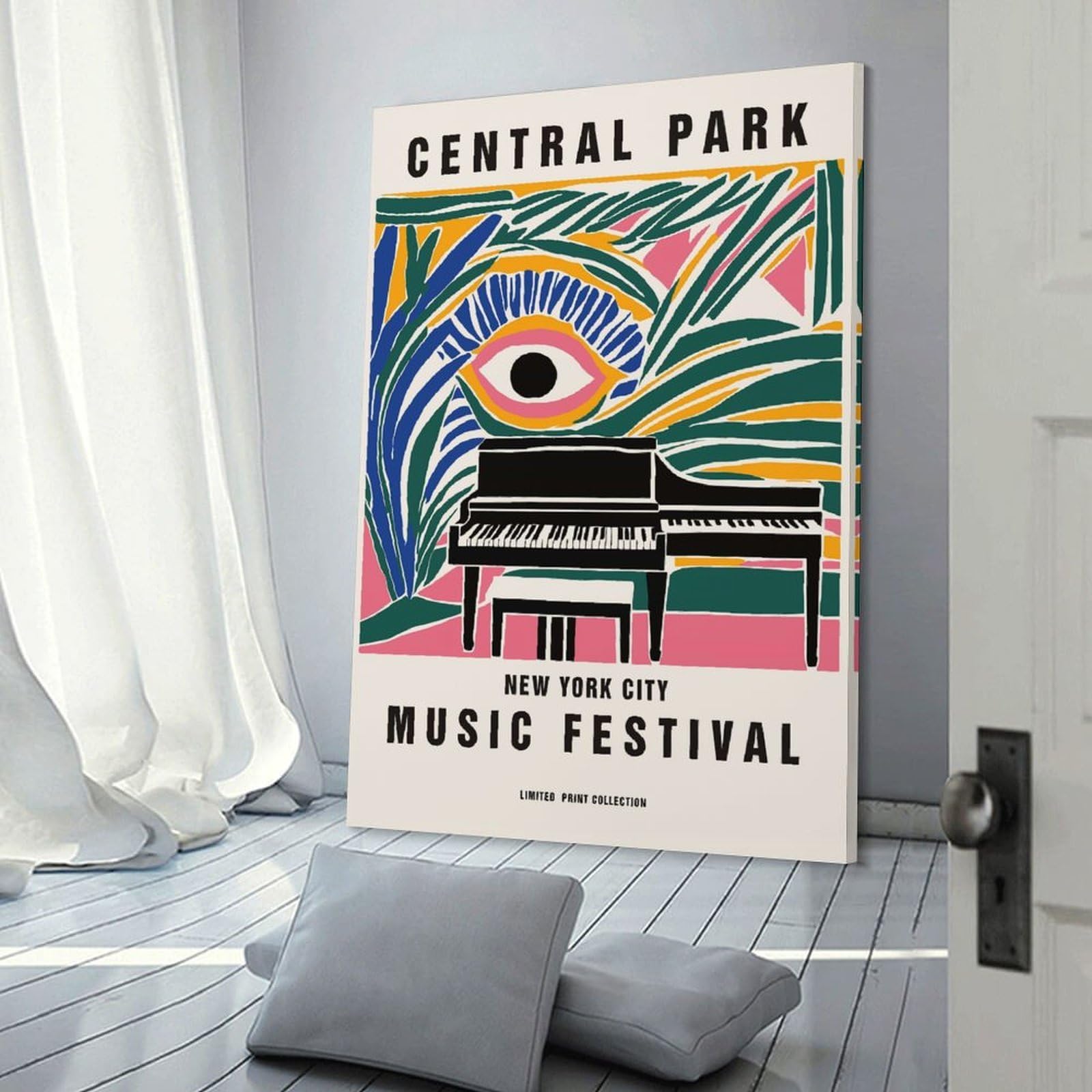 Junmoney Central Park Music Festival Wall Picture Print 08x12inch(20x30cm), for Lounge Decor, Offices Or Entryway Styling, A Flexible Wall Accent for Shared Spaces