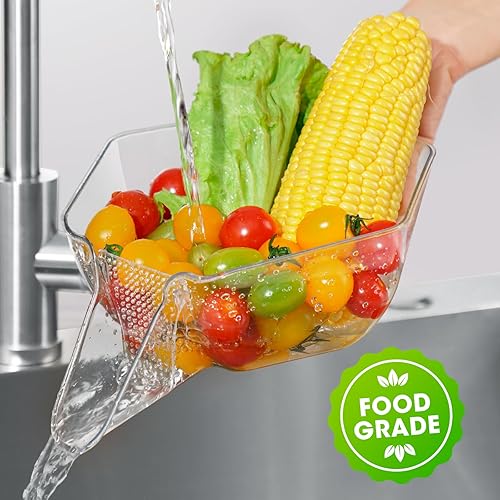 Miniatura 2 de Cesta de drenaje multifuncional con boquilla, cesta de drenaje para alimentos, cesta de drenaje de cocina para lavar verduras y frutas y hacer
