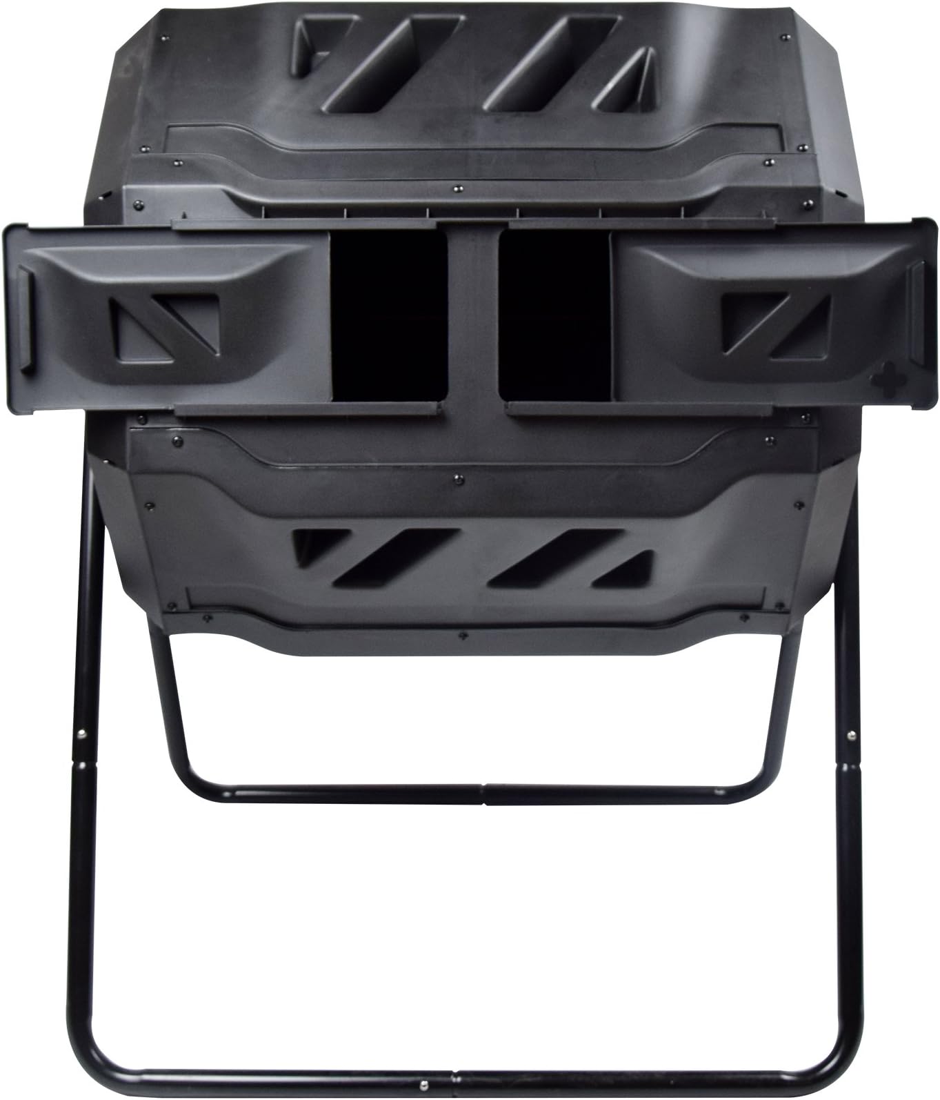 Rotary Garden Tumbler Composter-Easy to turn Barrel, Upgraded Design, Space Efficient, Black Color, 160L / 37-gallon Capacity With 2 Compartments by Smarssen