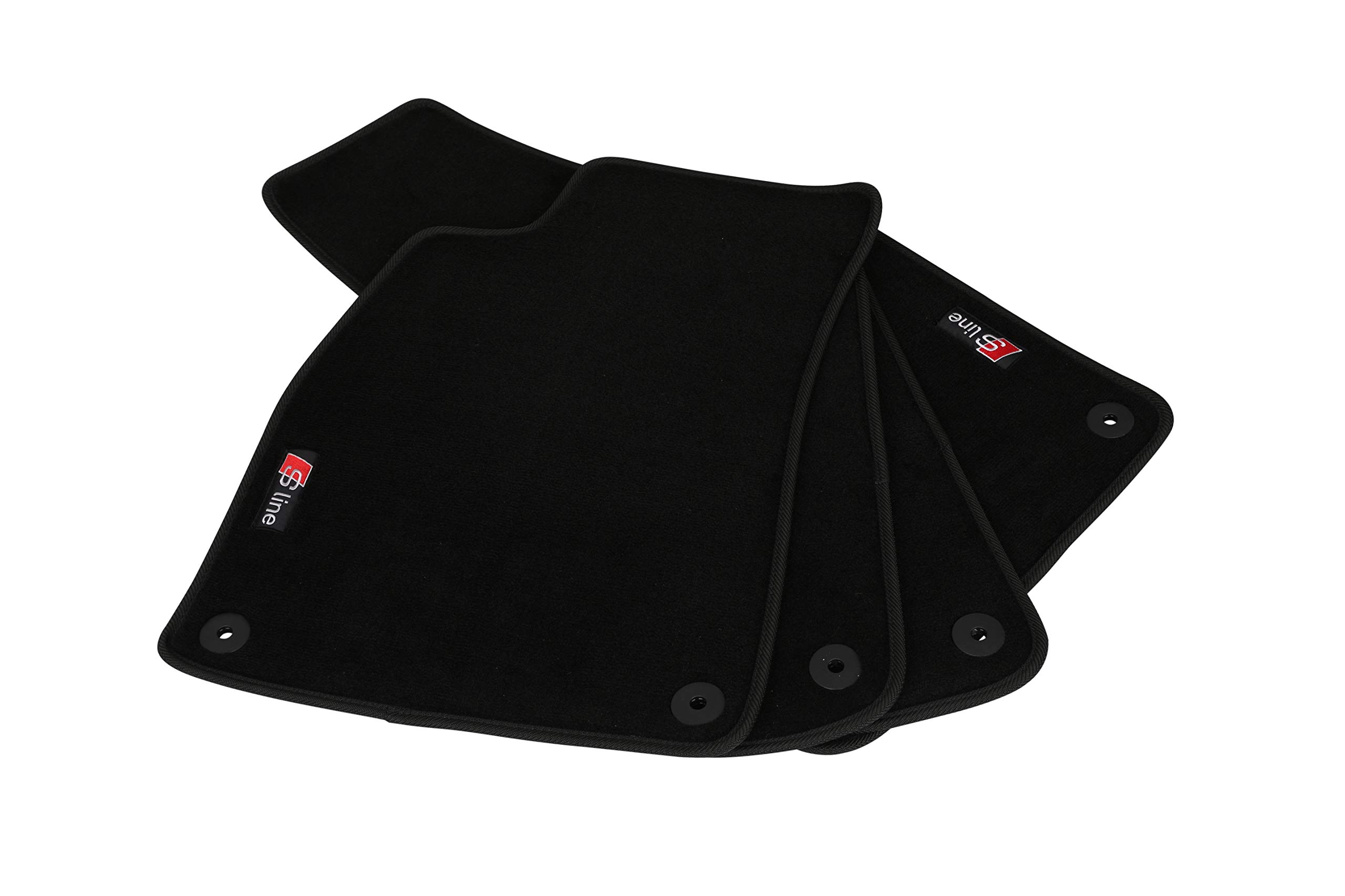 A8 Typ 4D 1994, 1995, 1996, 1997, 1998, 1999, 2000, 2001, 2002 Royalfit Floor Mats Carpets Black with S-Line 4 pcs/LHD