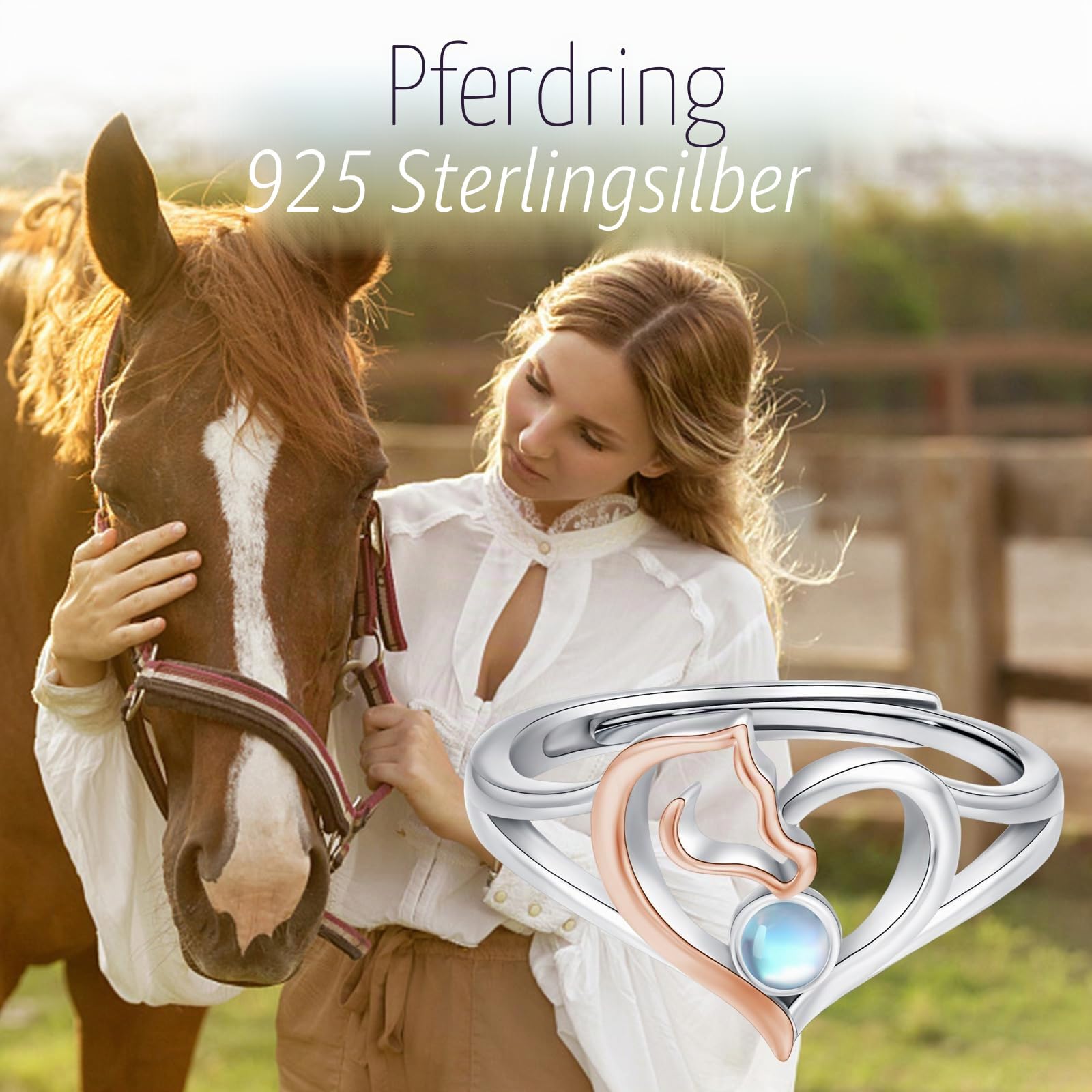 Tier Ring 925 Sterling Silber Hochland Kuh/Fuchs/Elefanten/Pferde/Eule Verstellbarer Offener Ringe Schmuck Geburtstag Weihnachten Geschenke für Damen Mädchen