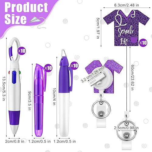 Miniatura 2 de El juego de 60 bolígrafos para enfermera incluye 15 rotuladores de punta para enfermera, 15 rotuladores y 15 bolígrafos retráctiles con 15 carretes