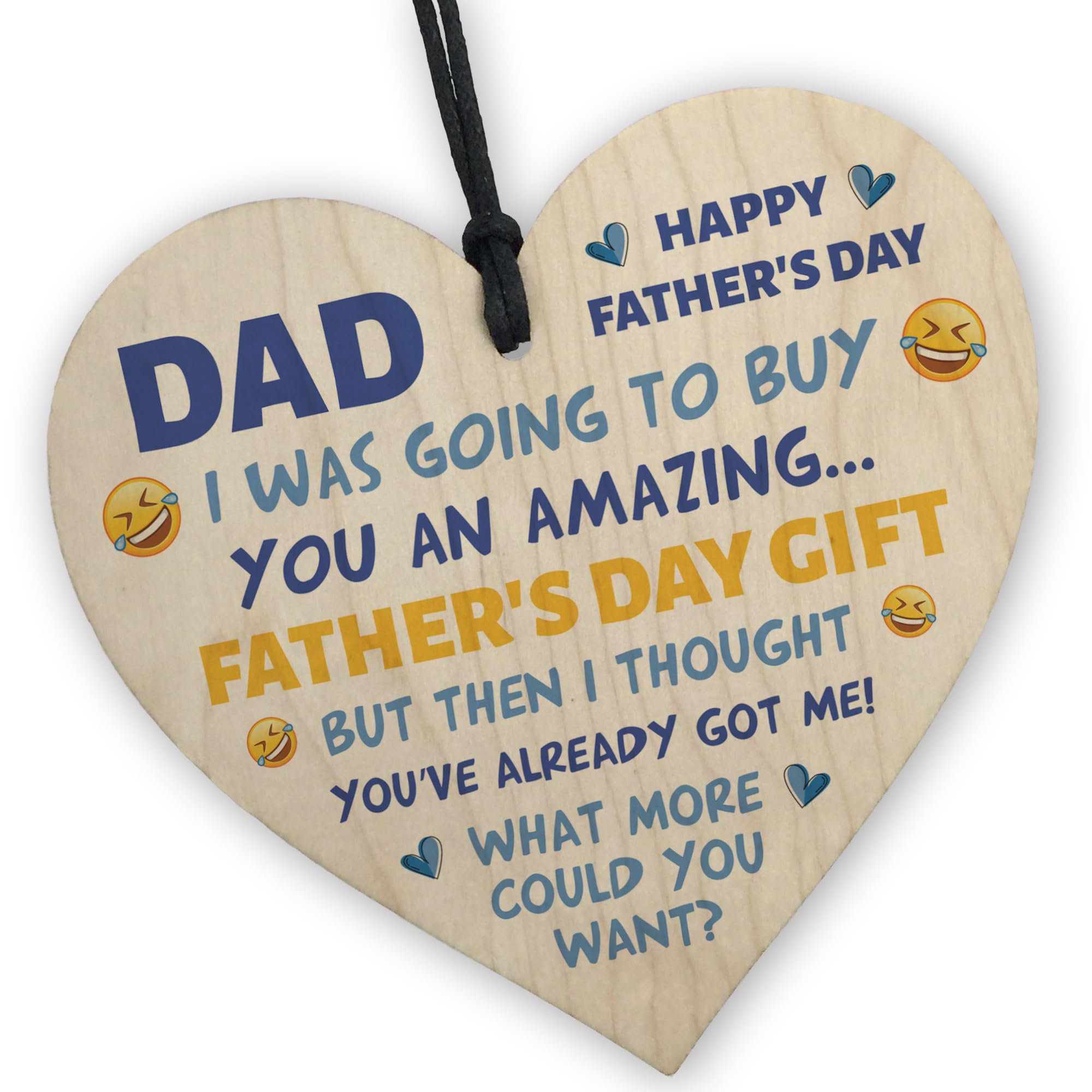 Red Ocean Funny Fathers Day Dad Wooden Heart Joke Gift For Him Novelty Father's Day Gift From Son Daughter Dad Gift For Fathers Day Rude Gifts For Him Novelty Gifts For Dad
