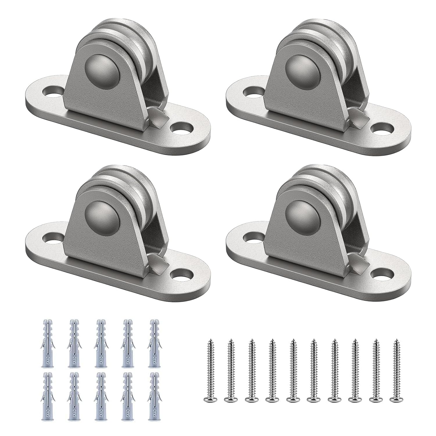 Small Pulley Block, 4 Pack 304 Stainless Steel Pulley Wheel, Heavy Duty Silent Metal Pulley Wheel with Ball Bearings and Mounting Screws for Rope, Sun Shade Sails, Material Handling & Moving