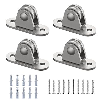 Small Pulley Block, 4 Pack 304 Stainless Steel Pulley Wheel, Heavy Duty Silent Metal Pulley Wheel with Ball Bearings and Mounting Screws for Rope, Sun Shade Sails, Material Handling & Moving