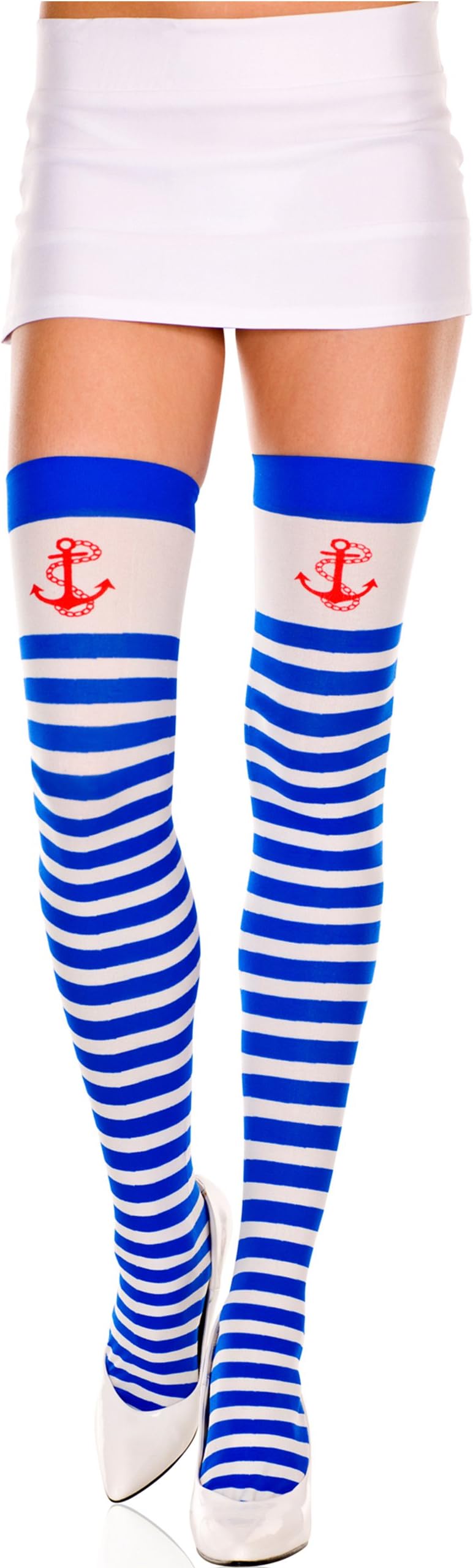 Blue and White Thigh Highs