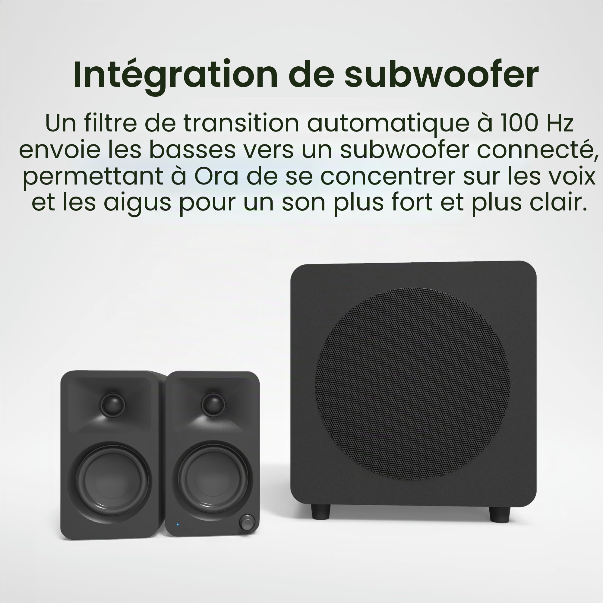 Kanto ORA Haut-parleurs de bureau Bi-amp de référence 100 W avec Bluetooth 5.0 et USB-C - Crossover 100 Hz - Son de qualité de référence - Paire - Indigo