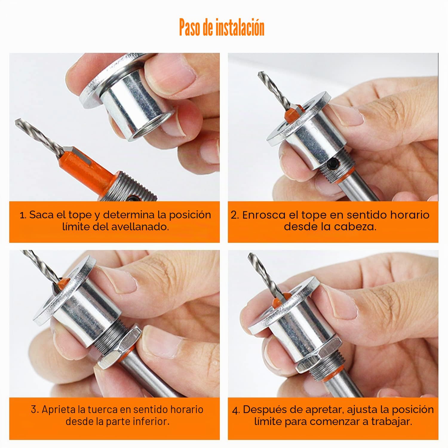 2 piezas Brocas Avellanadora Madera, Juego de Herramientas para de Carpintería 8mm, HSS Countersunk, para Taladrar Madera y Plástico, Agujeros de Perforación (Tamaño)