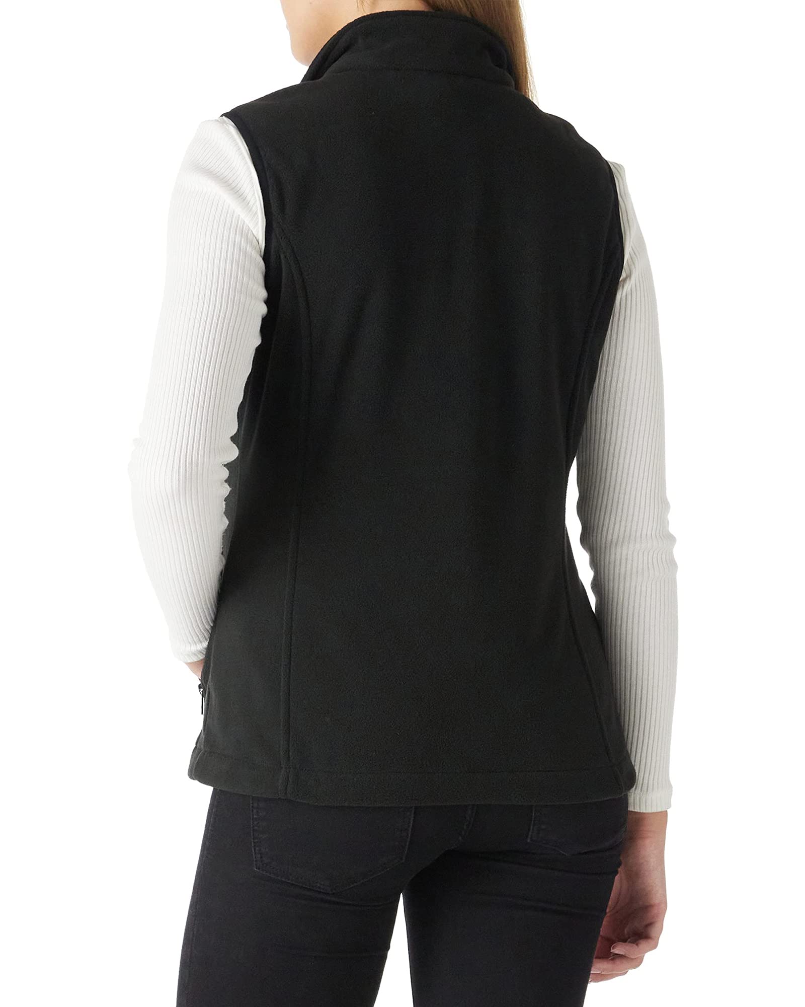 Outdoor Ventures Gilet in pile da donna, morbido, senza maniche, con tasche con cerniera, per la primavera, l'autunno