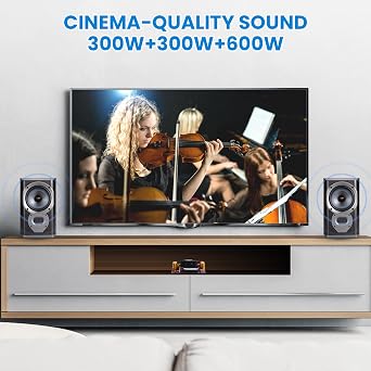 ZK-AS21P 2.1 Channel Bluetooth Amplifier Board, 300W x2 Stereo Class D Home Audio Amp with 600W Subwoofer Output, 2 x TPA3255 Chip, AUX USB Input and Wired Knob Control for DIY Speakers