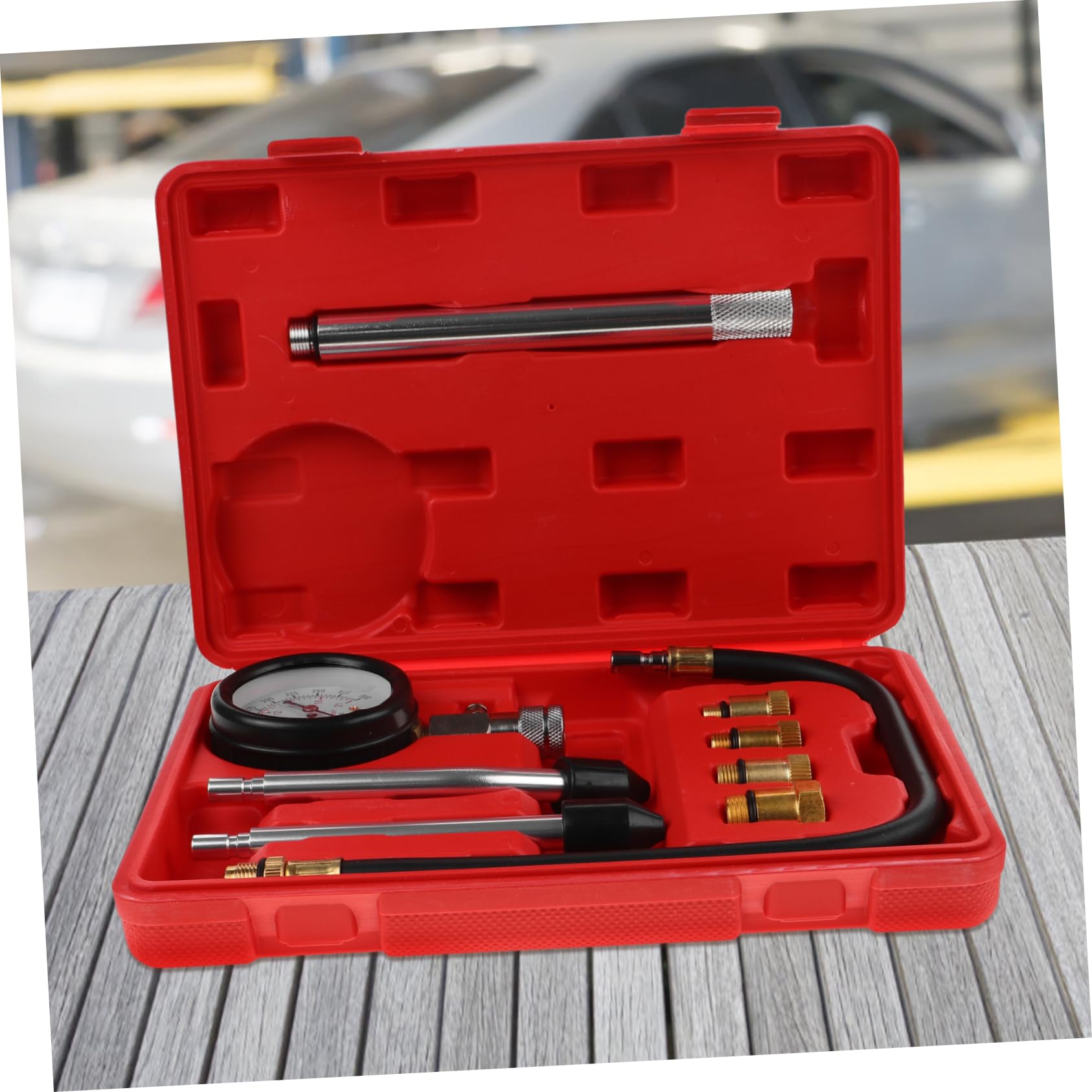 ULTECHNOVO 1ensemble Kit De Testeur De Compression De Cylindre Pour Voitures Et Outil De Diagnostic Précis Avec Manomètre Pour Entretien Moteur