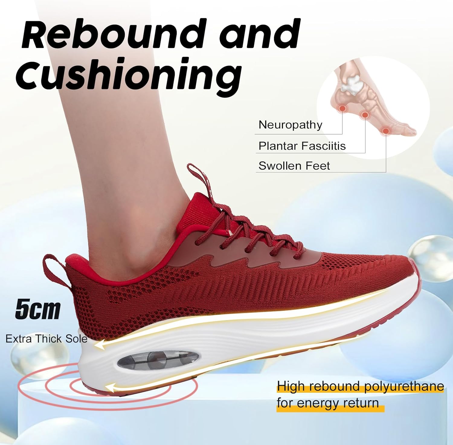 ZYEN Wide Toe Box Shoes Women Air Cushion Road Running Shoes Extra Wide Width Sneakers Arch Support Gym Athletic Tennis Sneakers Lightweight Breathable Walking Shoes - Image 3