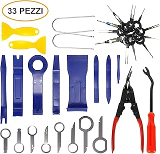 Manelord Strumento Rimozione Auto, 33 Pezzi Nylon Smontaggio Attrezzi, Removal Tool per Auto Porta Pannello, Radio,Riparazione Auto Pry Strumento Attrezzi, Car Trim Rimozione Installer Attrezzi