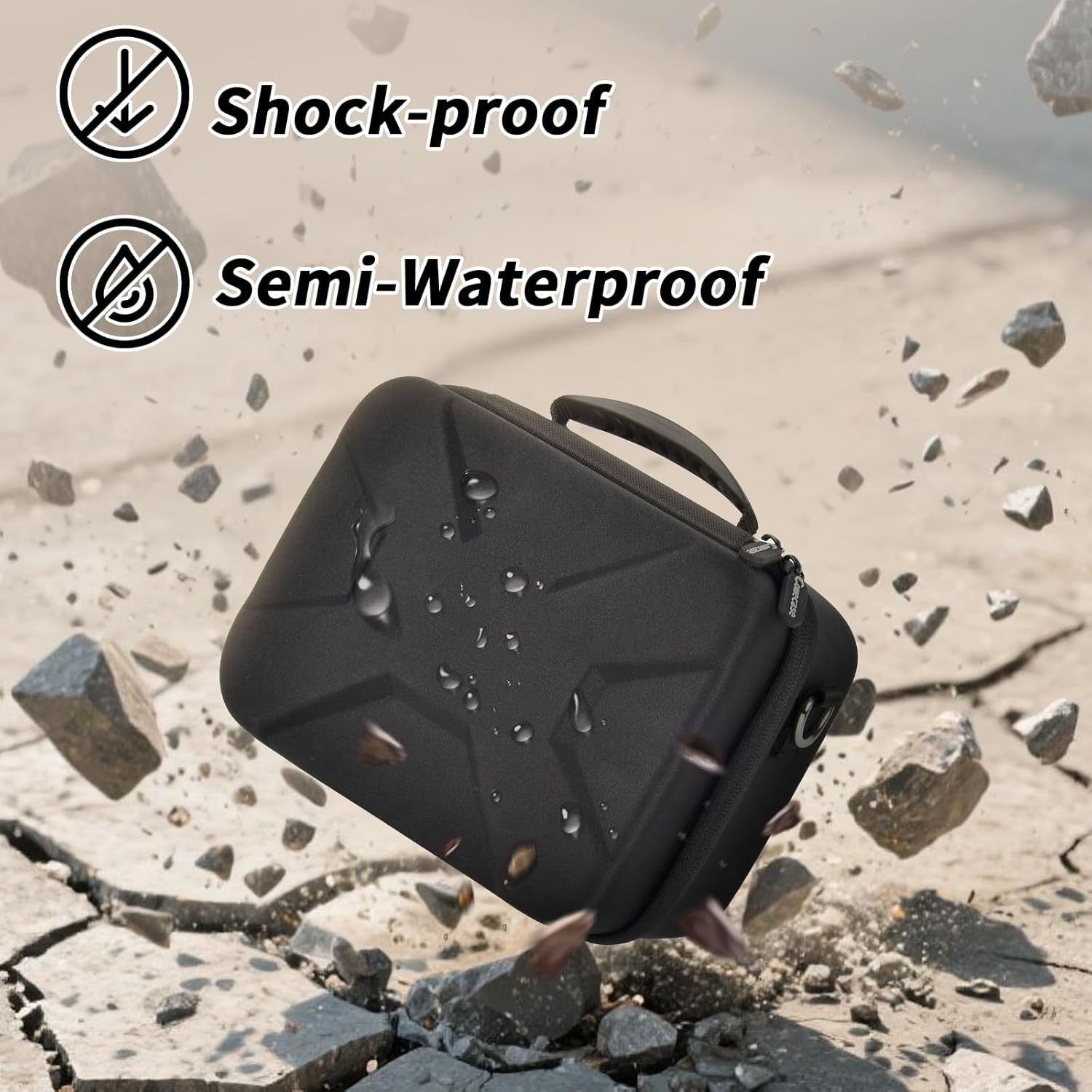 Comecase Hard Camera Case for Canon EOS Rebel T7 R50 R100 R10 R5 R6 R8 Mark II, DSLR Mirrorless Camera Bag with 6 Slots &Adjustable Divider for Lens and Accessories, Travel Storage, Black+Red Zipper - Image 7