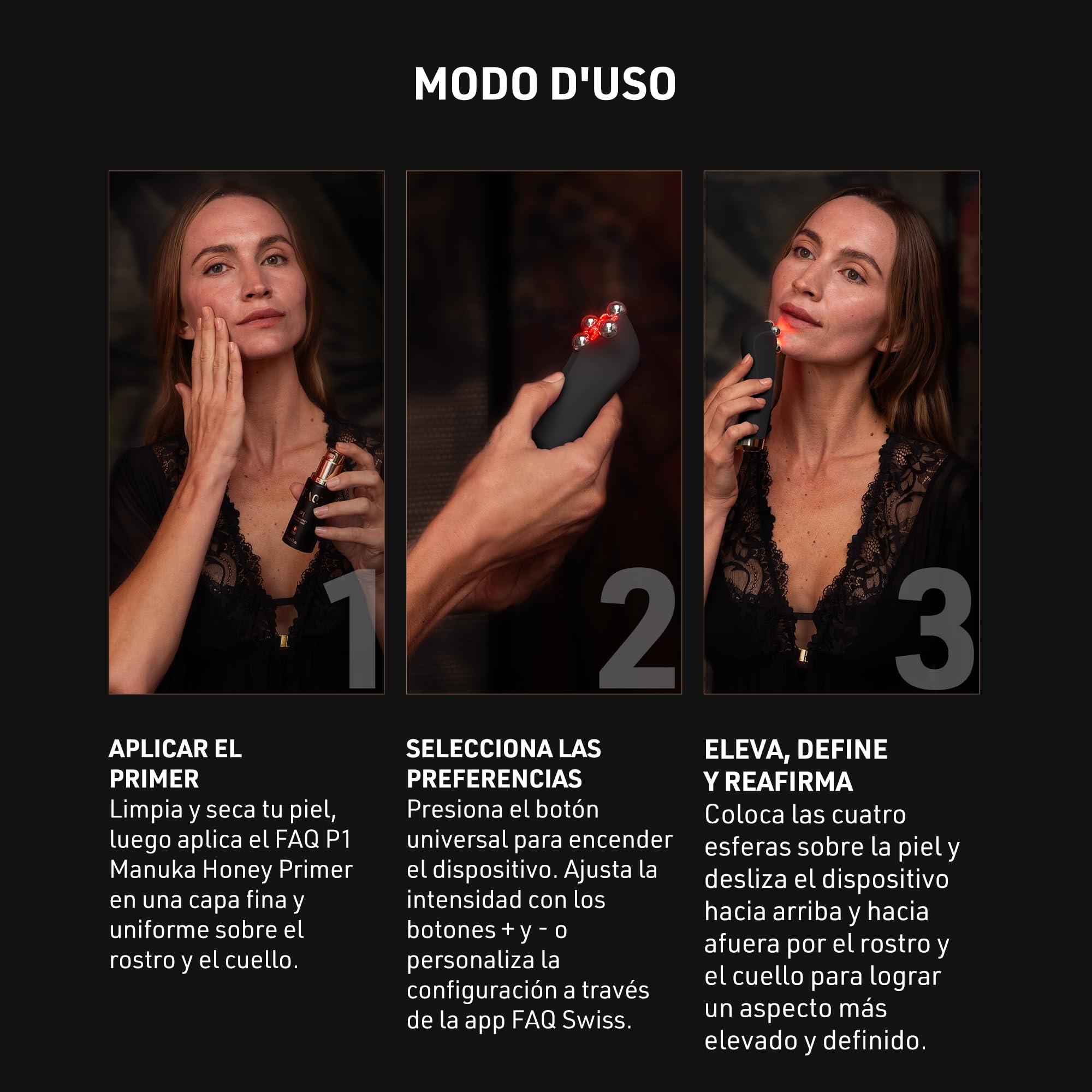FAQ 402 lifting facial con microcorriente - LED infrarrojo | Dispositivo microcorriente, Masajeador facial, Lifting, Luz infrarroja, LED rojo, Drenaje linfático, Tonificación, IA