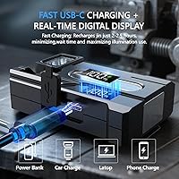 Vista 8 de LETOUR Luz de trabajo magnética recargable LED 2000LM potentes linternas RGB, mini linternas planas portátiles, IP68 impermeable multimodo magnético