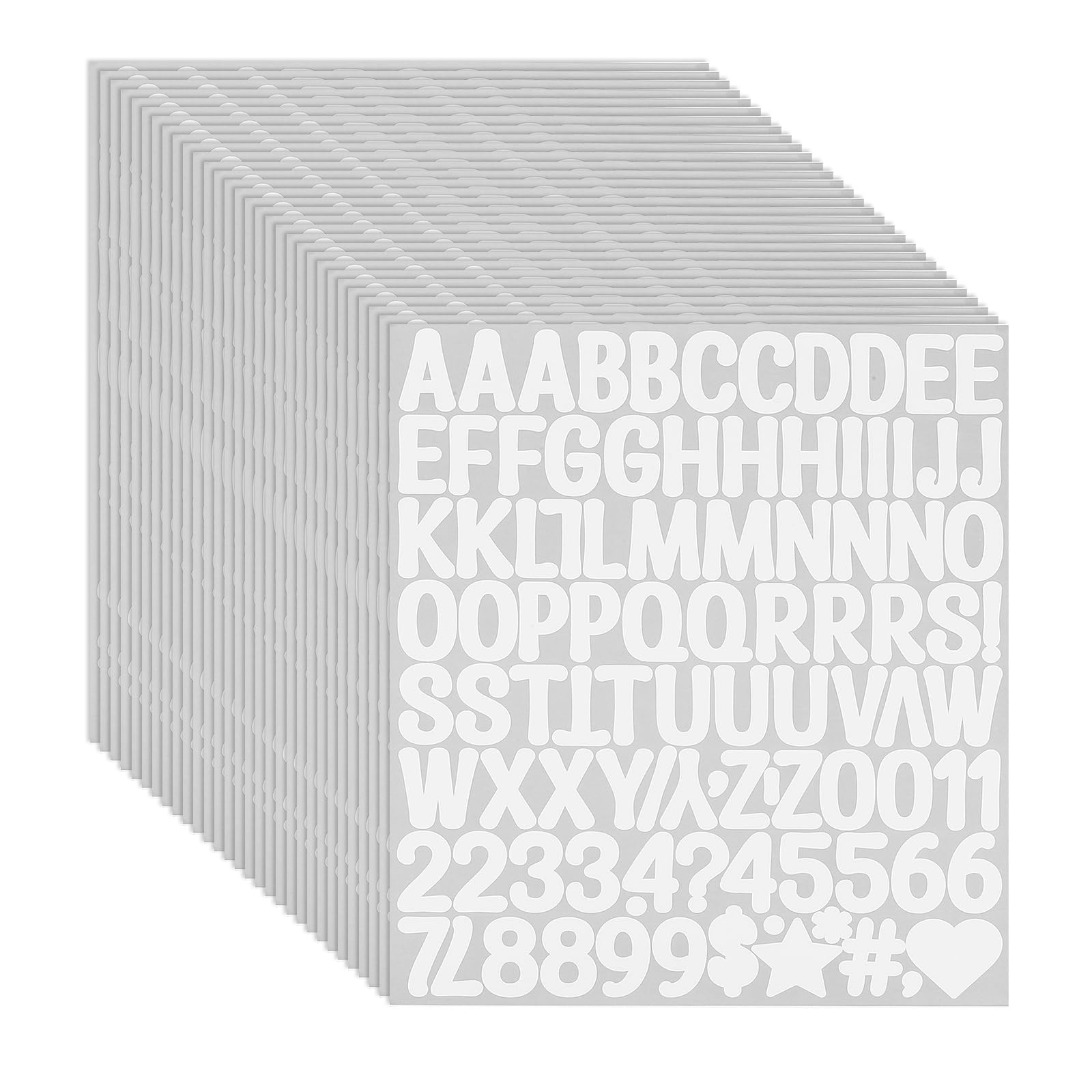 PATIKIL 1 Inch Letter Stickers, 30 Sheet Alphabet Number Stickers Self Adhesive Handwriting Vinyl Stick on Letters for Mailbox Number Scrapbooking Sign Bottles Craft, White