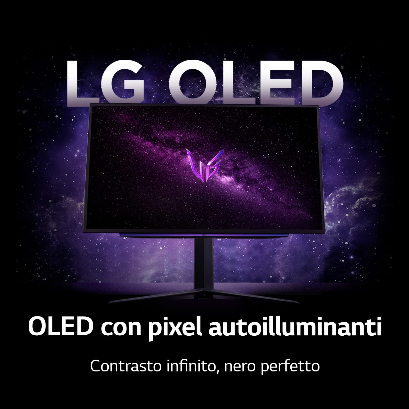 LG UltraGear OLED 27GS93QE Monitor Gaming 27", QHD (2560x1440), OLED, 240Hz, 0,03ms (GtG), G-Sync, FreeSync Premium Pro, HDR 400 True Black, HDMI 2.1, DisplayPort, Nero
