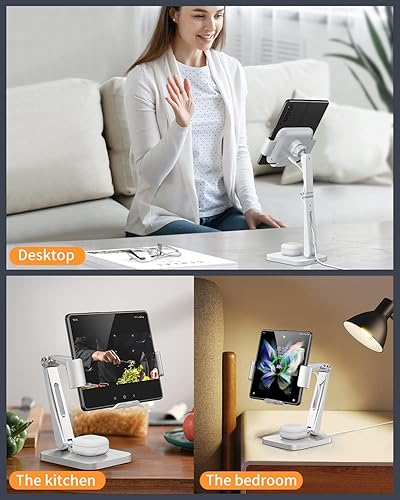 Miniatura 2 de MAKAQI Estación de carga inalámbrica para Z Fold 432, 3 bobinas 2 en 1 soporte de cargador inalámbrico rápido para Samsung Galaxy Z Fold Series,