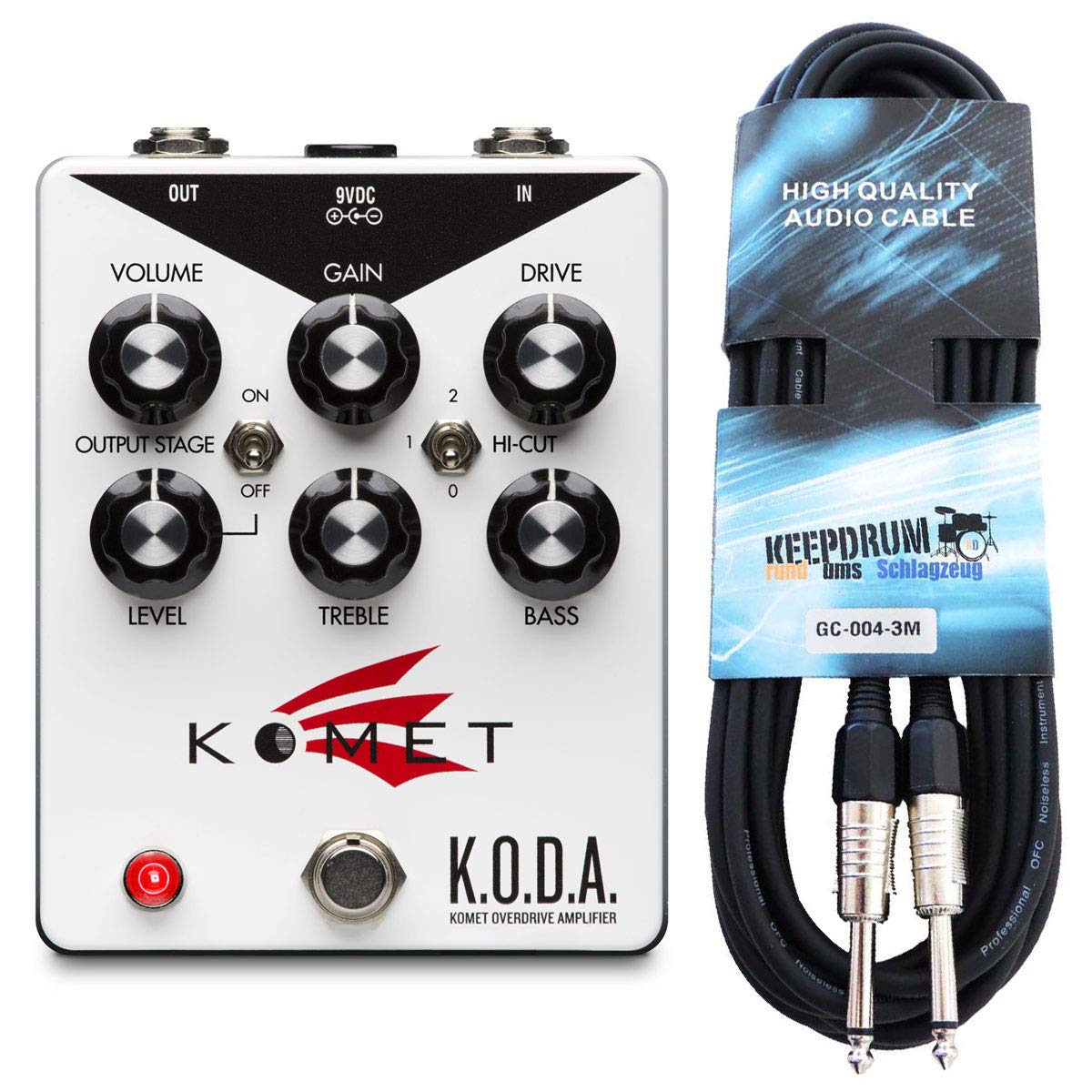 Komet Amplification K.O.D.A. Overdrive Pedal and Keepdrum Guitar 