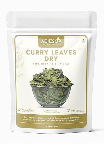 AEJESOP Curry Leaves dried, Curry Leaf from India, 1.76oz(50 g)