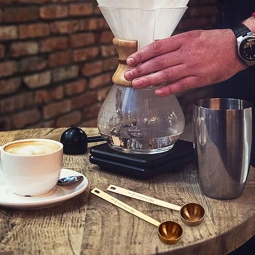 Miniatura 7 de FHDUSRYO 3 cucharas medidoras de café, cuchara de café de acero inoxidable, cucharada de mango largo para medir café, leche en polvo, frutas en