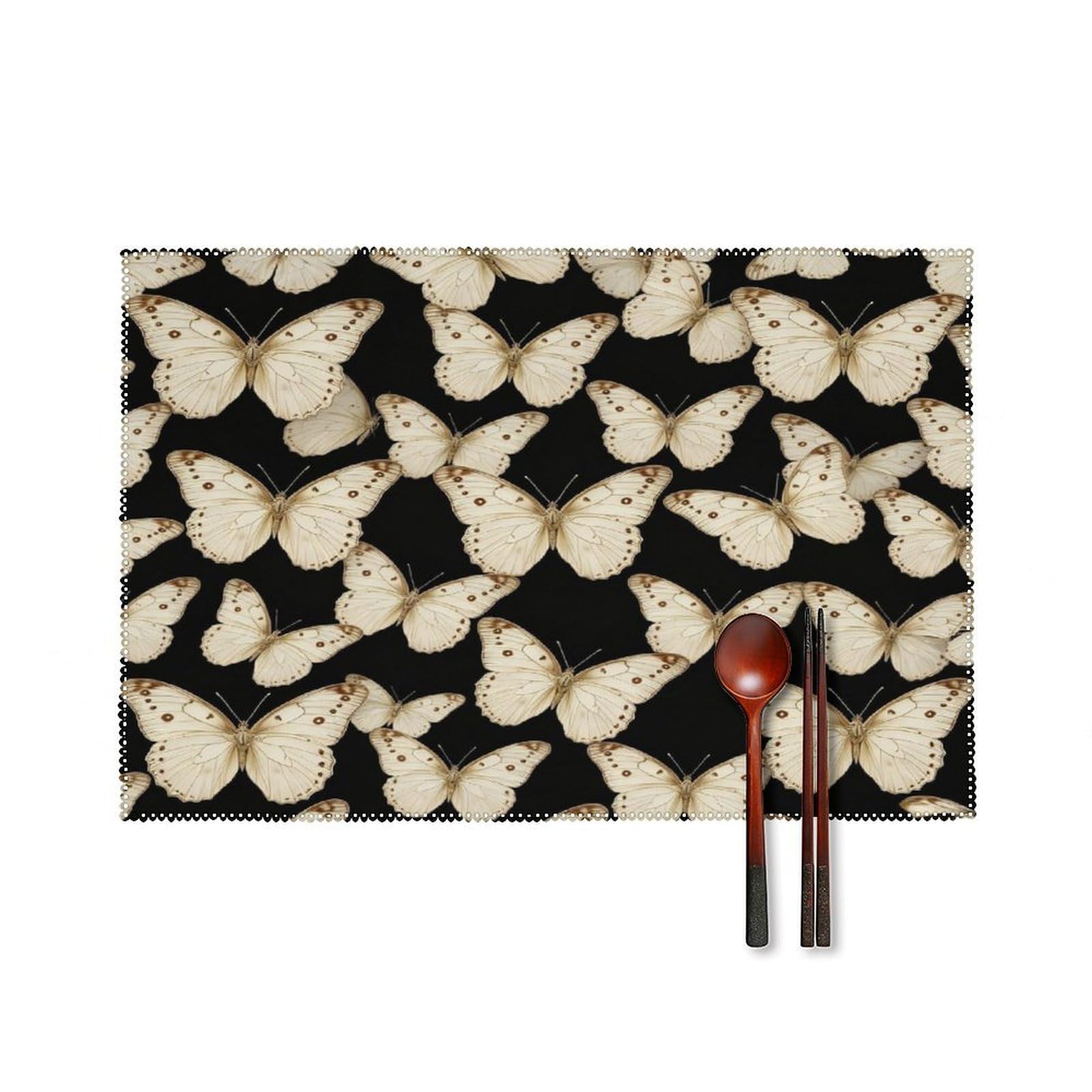 Fekiloot Style Vintage Butterfly Placemats Set Of 6,Table Mat