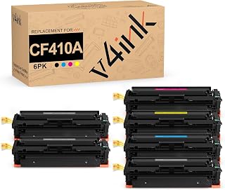 v4ink Compatible 410A Toner Cartridge Replacement for HP 410A 410X CF410A Set (6-Pack, 3K1C1M1Y)