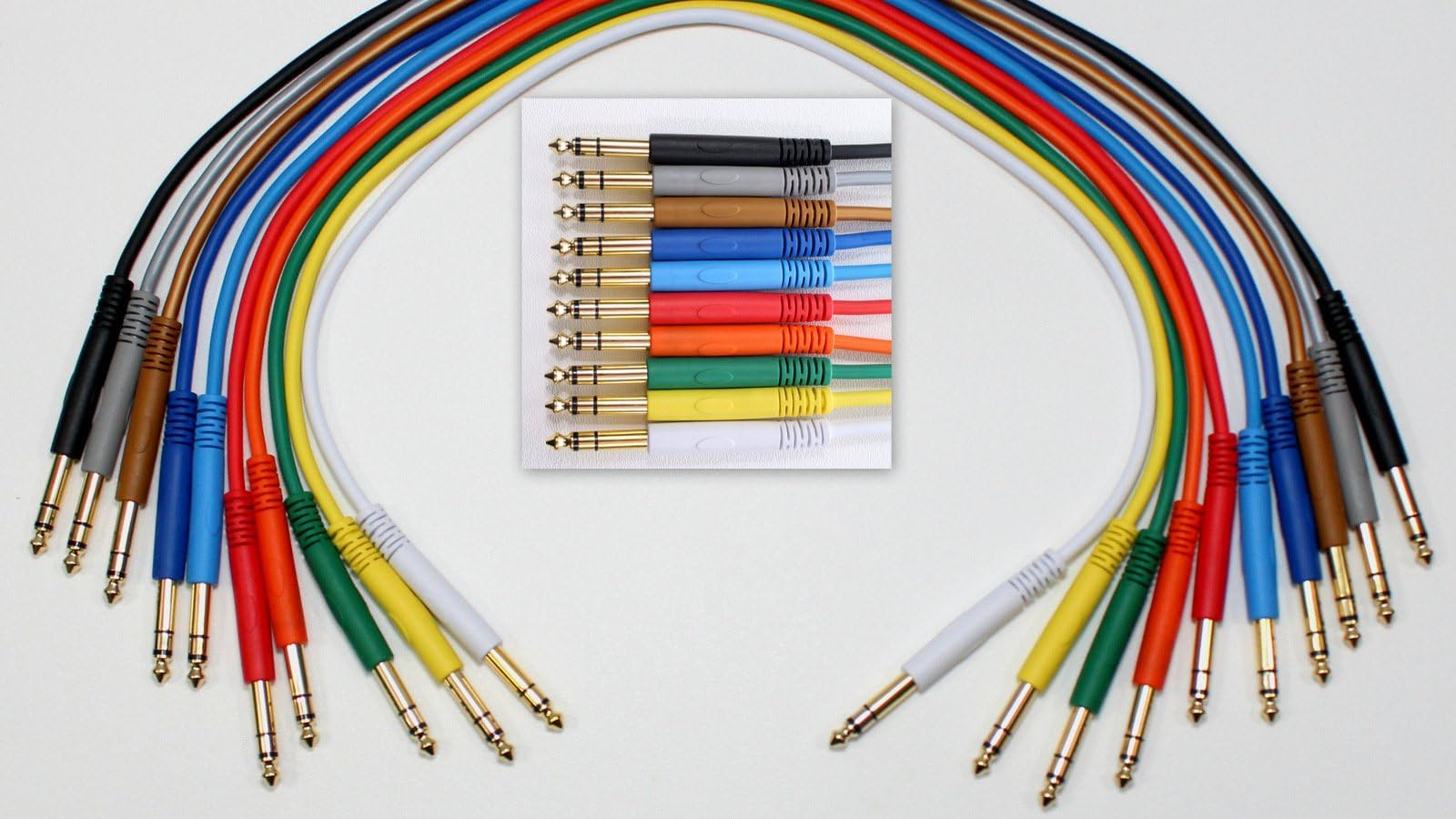 JDS Audio 1/4" Stereo TRS Gold Plated 2 Foot Slim Pro Line Balanced Patch Cables (Pack of 10) 24"