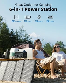 Portable Power Station with 40W Solar Panel, 60,000mAh LiFePO4 Battery 300W AC Outlets Power Station,2Hrs Fast Charging Power Bank for Home,Outdoor Camping RVs Emergencies