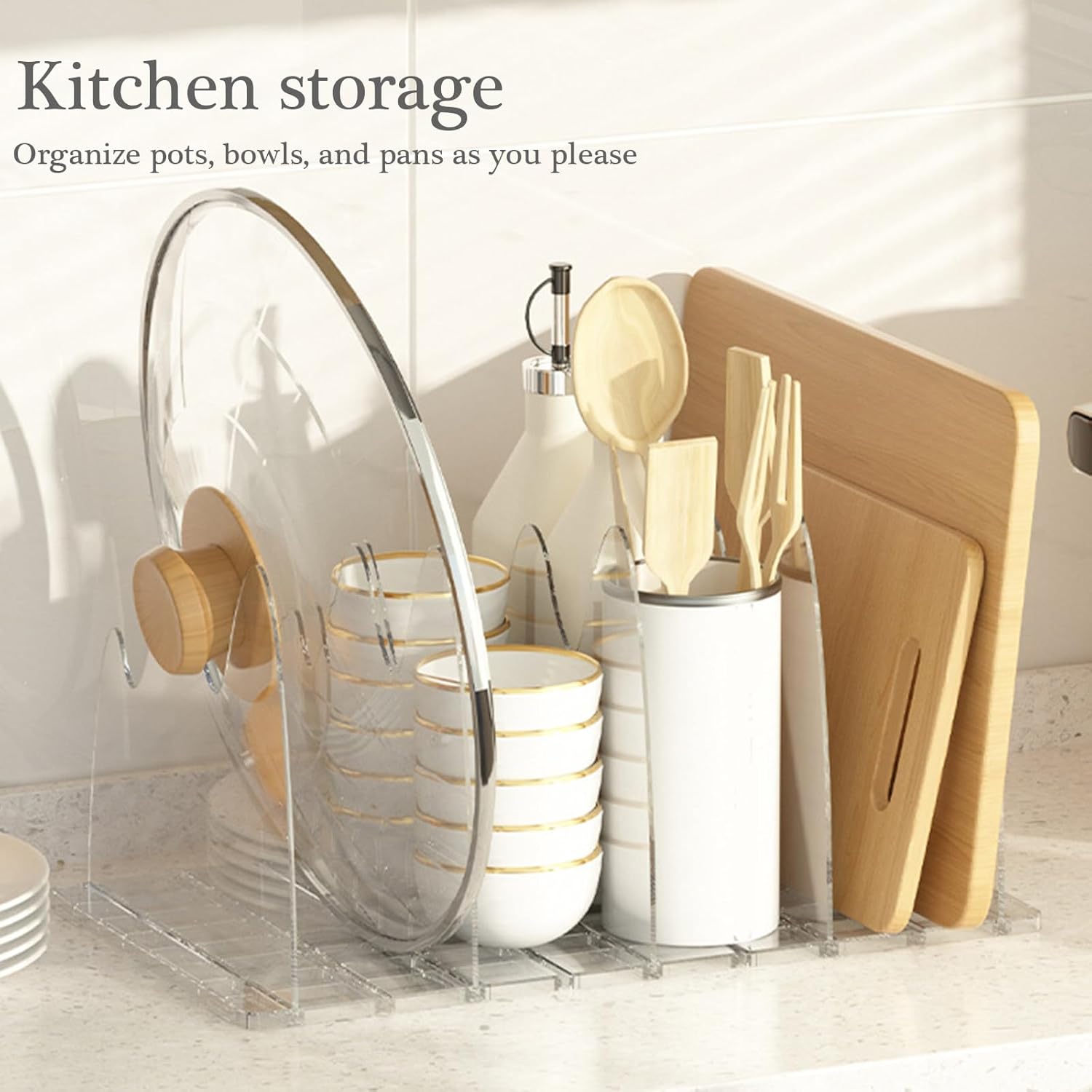 High Transparency Adjustable Shelf Divider Clear Acrylic Bag Organizers Unique Stand Rack For Neat And Cabinet