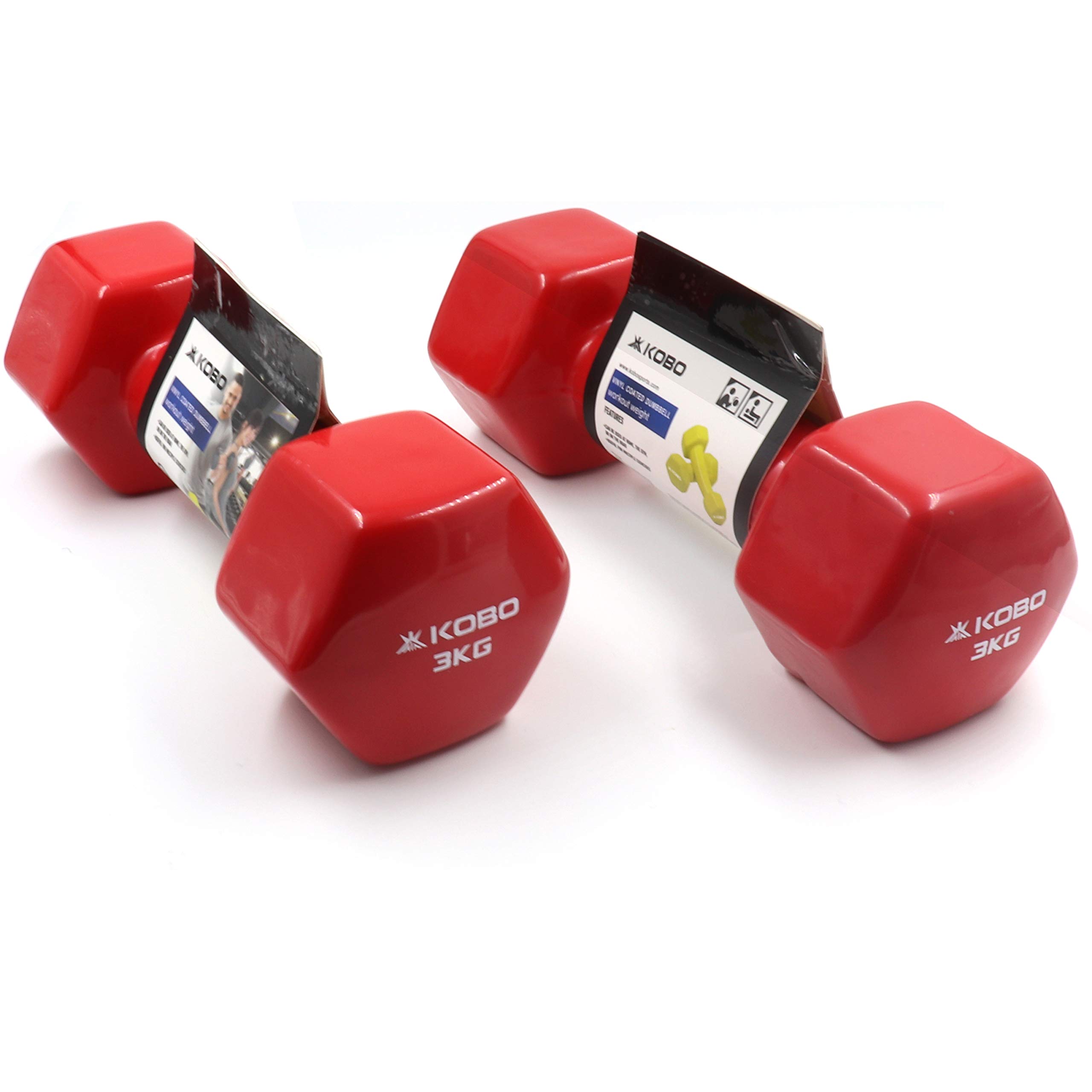 Kobo Vinyl Coated Iron Integrated Dumbbells Grippy Weights All-Purpose Color Coded Dumbbell for Strength Training (3 Kg x 2 = 6 kg) (Pair) (Red) (B07X3DFTHC) Amazon Price History, Amazon Price Tracker